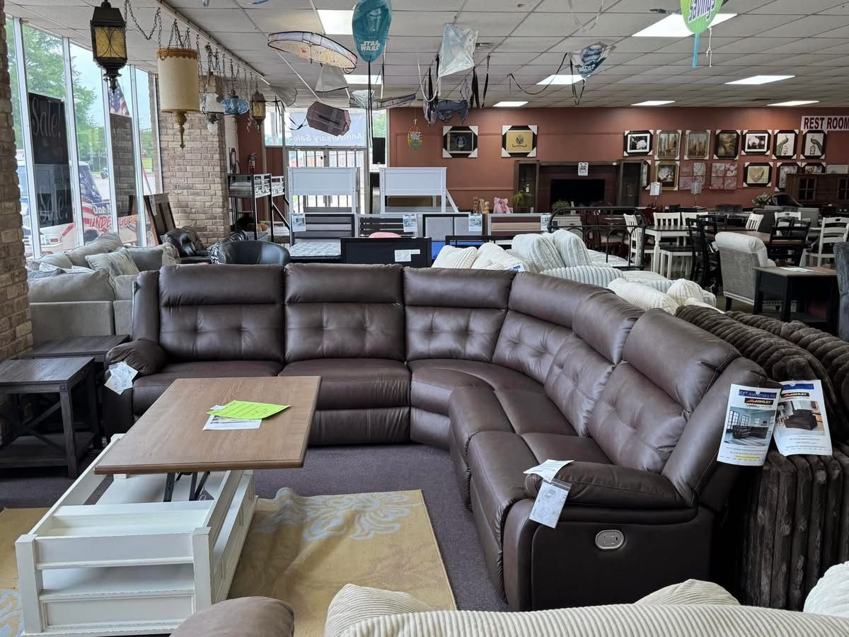 Genuine Leather Power Reclining Sectional