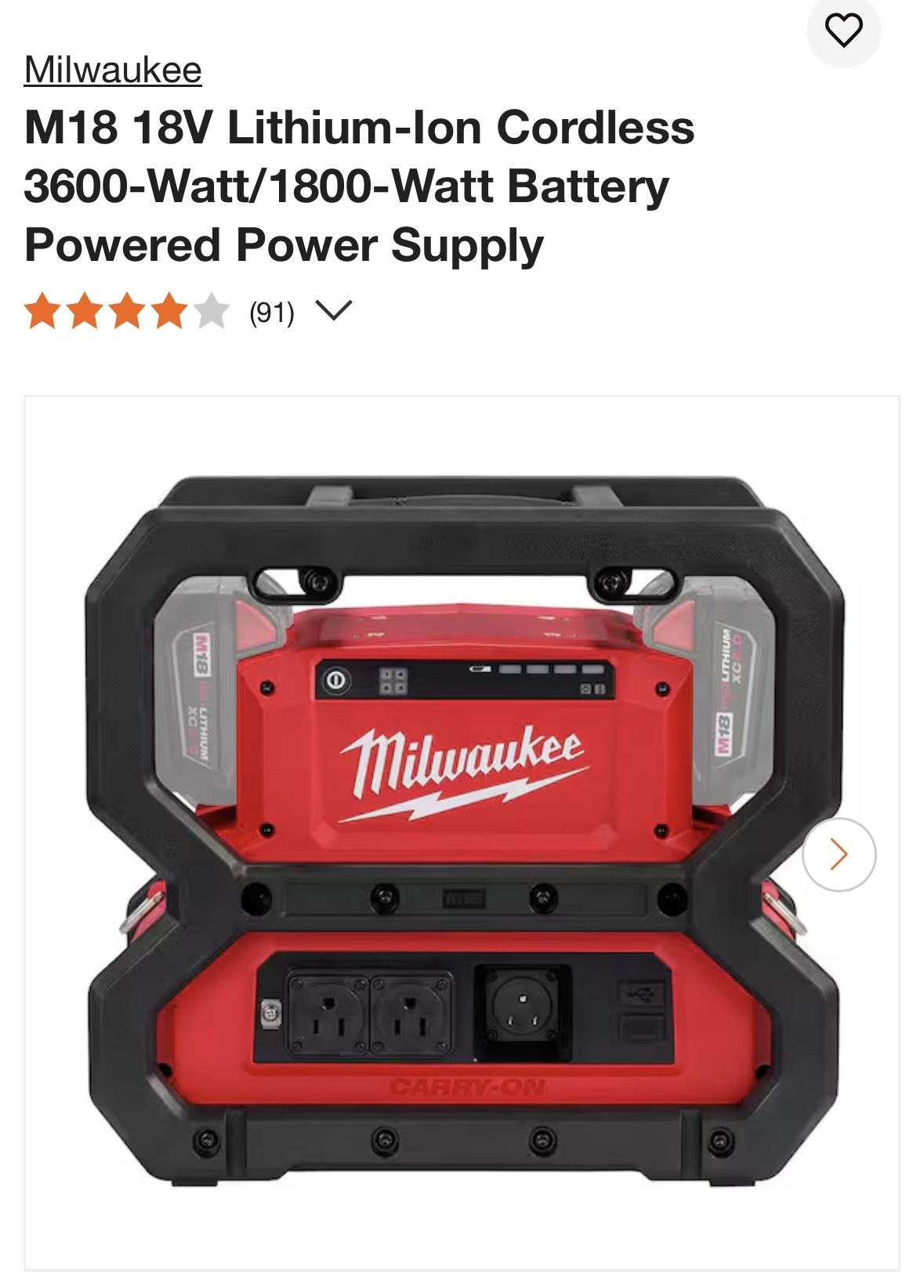 Milwaukee Generator M18