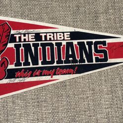 1987 Cleveland Indians Pennant with 16 Original Autographs