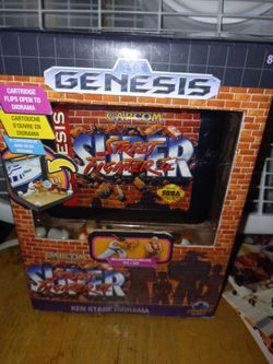 Sega Genesis cartridge super street fighter 2 ken vs ryu diorama
