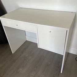 White Glass Top Desk