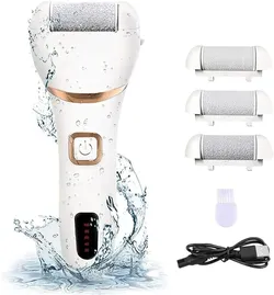 Electric Foot Callus Remover Kit Rechargeable callous removers 3 Grinding Heads Waterproof foot scrubber