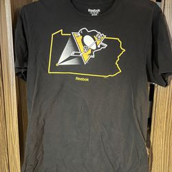 Reebok Black Pittsburgh Penguins Tee Shirt Size Large 