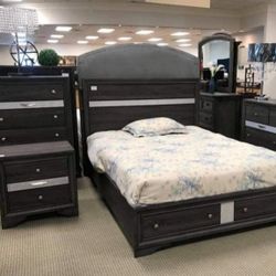 Bedroom Set 4-Piece Ready For Delivery QB, Dresser Mirror Nightstand