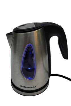 Elite Gourmet 1.7L Electric Kettle Stainless Steel EKT-1271 Blue LED Light Works