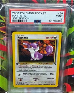 PSA 9 Rattata 1st Edition Team Rocket