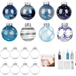 8 Pack Clear Plastic Ornaments,2.75 inch Christmas Ornament Balls for  Crafts Fillable,Including Crafting Kits,Transparent DIY Balls Kit for  Christmas for Sale in Queens, NY - OfferUp
