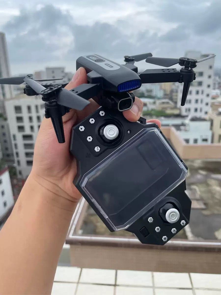 The drone aircraft has cameras