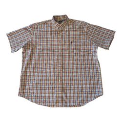 Vintage Preppy 90s Ralph Lauren Blake Plaid Short Sleeve Button Down Shirt Men's XL