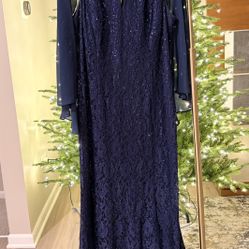 ✨ Elegant Navy Evening Gown – Perfect for Formal Events! ✨