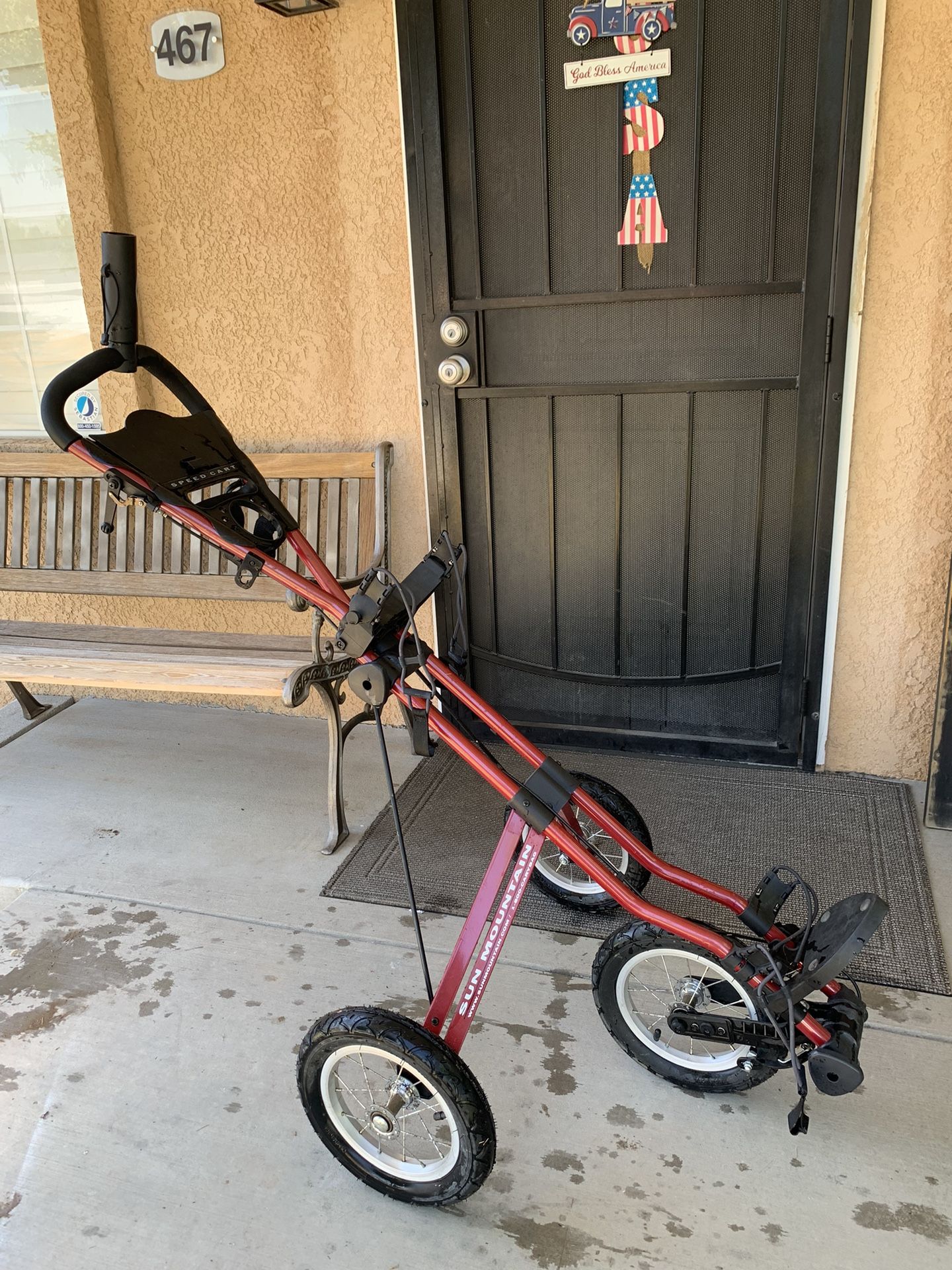 Sun Mountain Speed Golf Bag Push Cart Caddy Foldable 3 Wheel