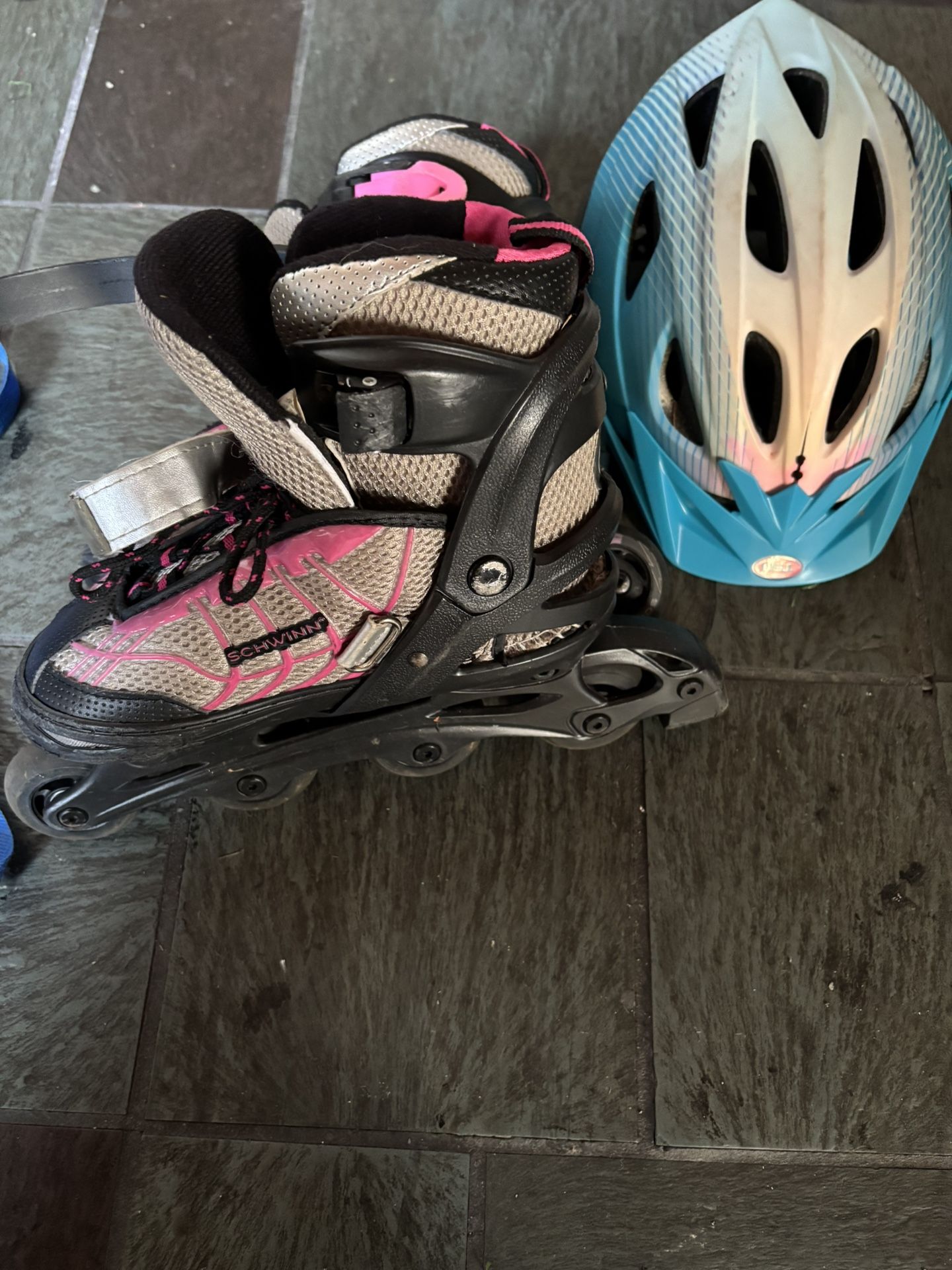 Size 5 Roller Blades And Helmet