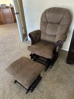 Suede Glider Rocking Chair