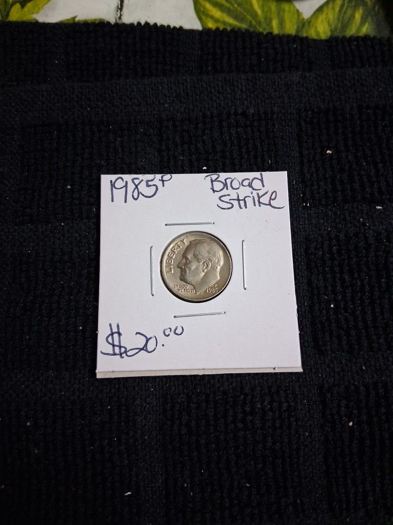 1985 P Broad Strike Dime
