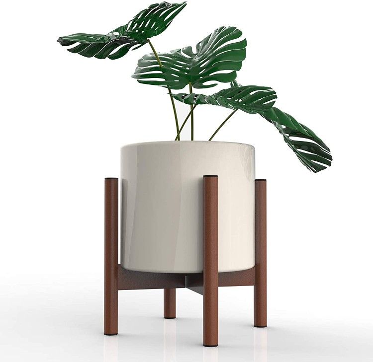 Hand-Mart Plant Stand - EXCLUDING Plant Pot, Mid Century Wood Modern Flower Pot Holder Heavy Duty Potted Stand Indoor Display Rack Rustic Decor, Up to