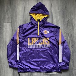 Los Angeles Purple Lakers 1/4 Zip Hooded Windbreaker Pullover Jacket