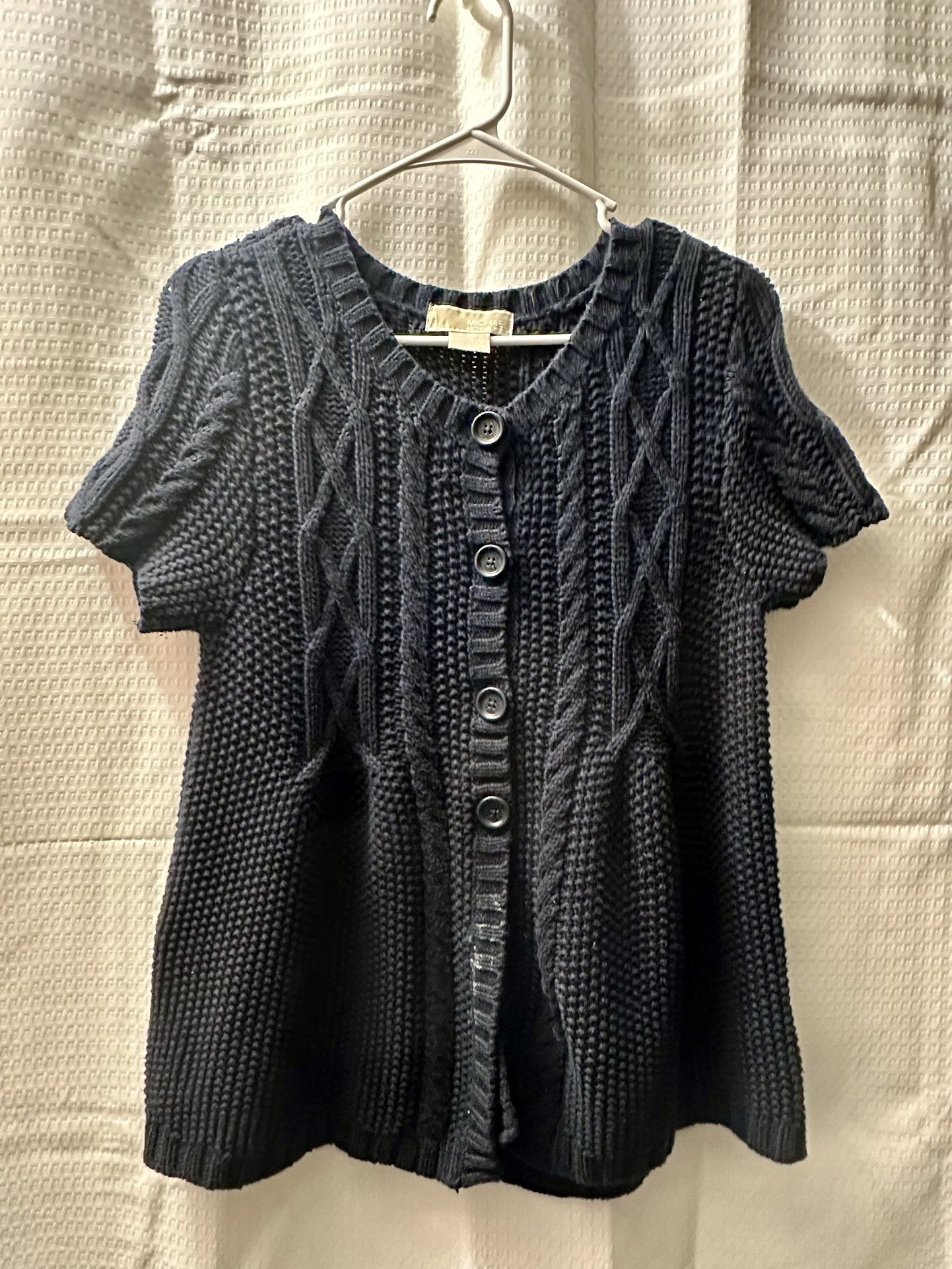 Michael Kors Black Short Sleeve Cardigan