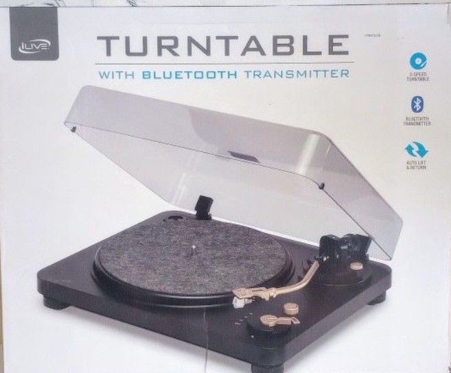 Turntable With Bluetooth Transmitter, Auto Lift & Return. I Live Brand