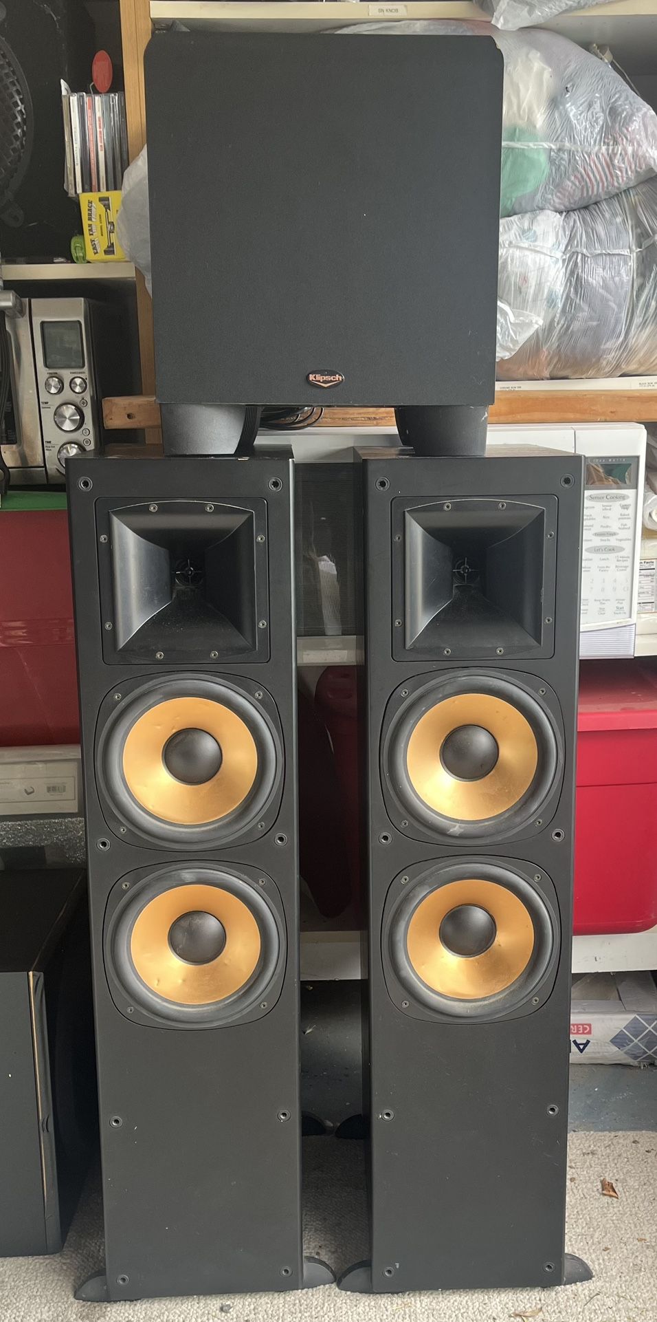 Klipsch Tower Speakers And Subwoofer