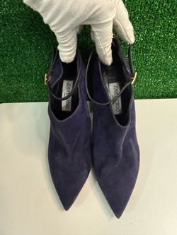 Jimmy Choo purple and black suede high heel boot size 40