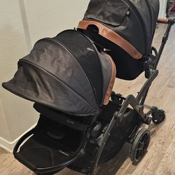 Contours Curve V2 Convertible Modular Tandem Double Baby & Toddler Stroller with Reversible Easy-Lift Seats
