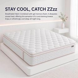 King size Mattress 12 Inch, Superior Hybrid Mattress with Memory Foam Extra Lumbar Support, K-56