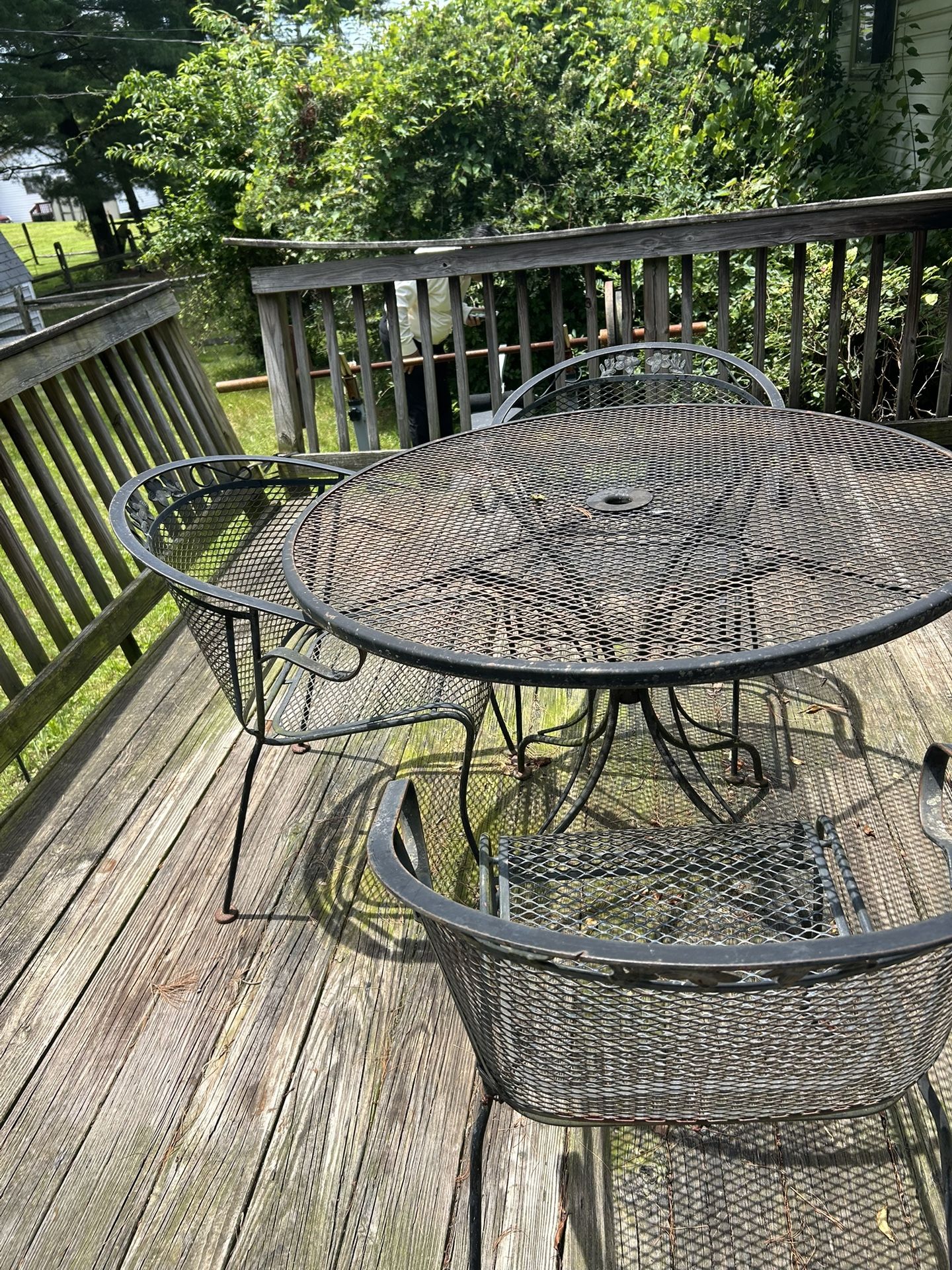 Outdoor Wrought Iron Patio Table Set