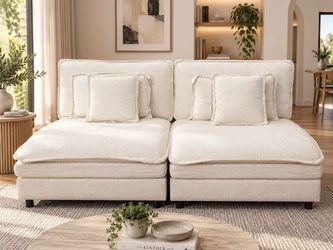 Brand New 75” Cream Modular Sofa – 2 Piece