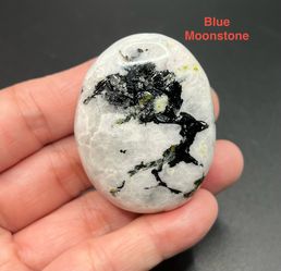 Blue Moonstone Genuine Palm Stone from India 58g
