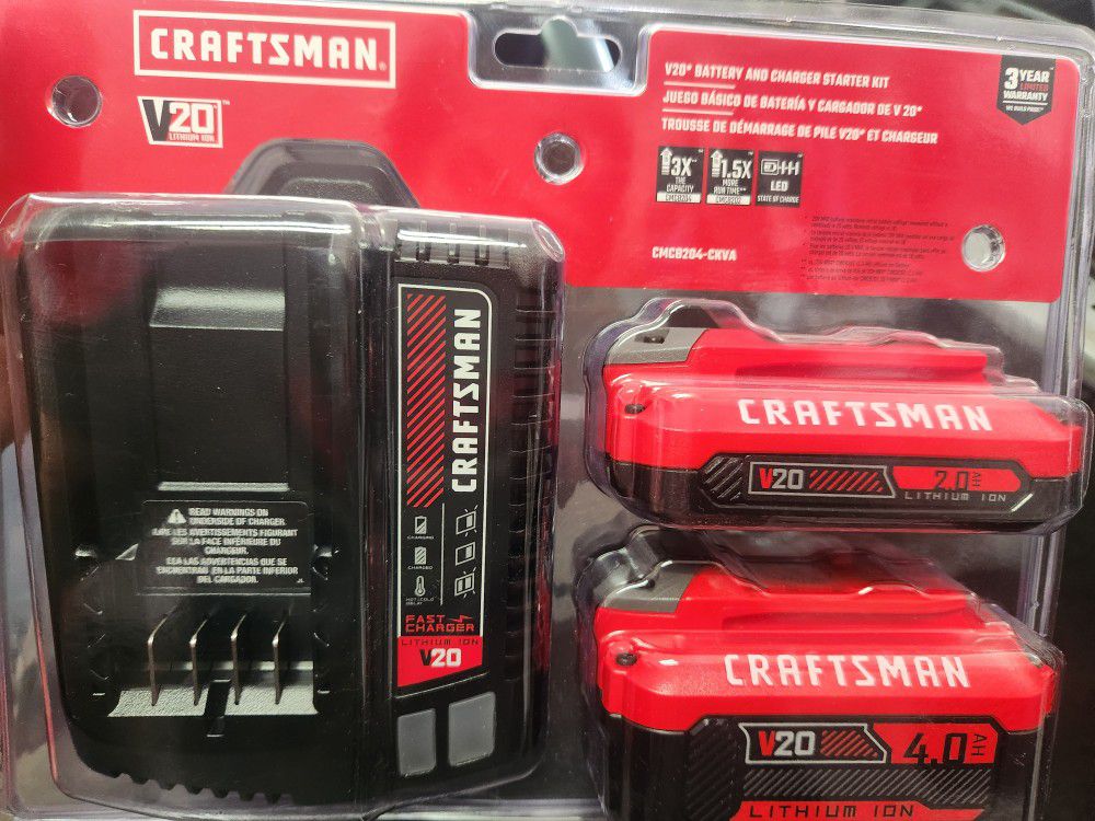 Craftsman V20 2 Pack Battery & Charger Kit.