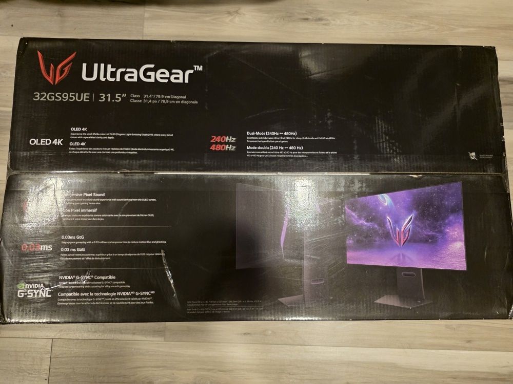 LG 32GS95UE 32" 4K240/1K480 Dual Mode OLED Gaming Monitor