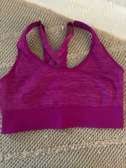 Purple Sports Bra with Strappy Back