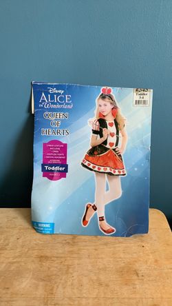 HALLOWEEN DISNEY ALICE IN WONDERLAND QUEEN OF HEARTS TODDLER SIZE 3-4 COSTUME