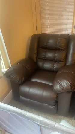 Dark Brown Leather Recliner Chair
