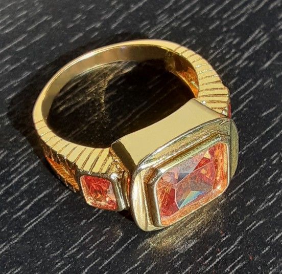 Men's Gold Filled Champagne Citrine Ring Size 10