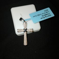Sterling Silver Moissanite Cross