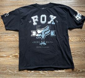 Fox Racing Y2K Logo Black Graphic T-Shirt Regular Fit Crew Neck Mens size XL