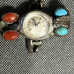 Silver And Turquoise Ring Watch