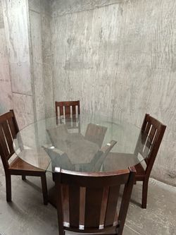 Glass table and chairs