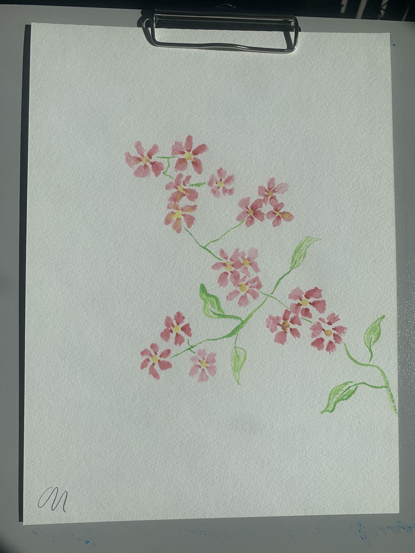 Pink Flowers one of a kind ( Watercolor) Painting 