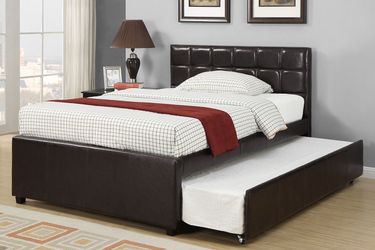 Full/Twin Expresso Trundle Beds w. Orthopedic Mattresses Included