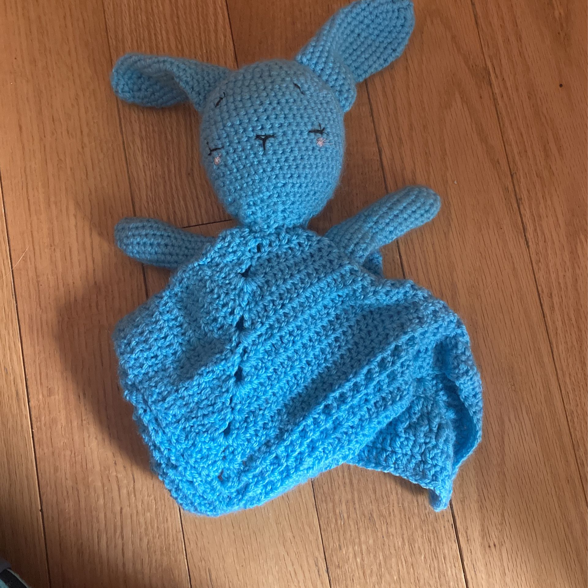 New Handmade Blue Bunny Lovey For Baby