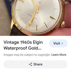 elgin gold wAtch 1960 waterproof