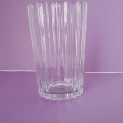 Vera Wang Clear Pleated Oval Shape Flower Vase