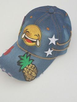 Womens Emoji Pineapple Love Cap
