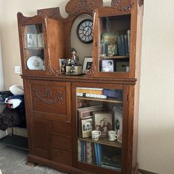 Late 1800s Family Heirloom Secretary With Hutch