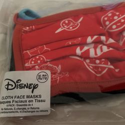 Disney 4 Cloth Face Masks Size XL Sealed