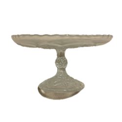 Antique Pressed, Clear Glass Small Cake Plate Or Candy Dish