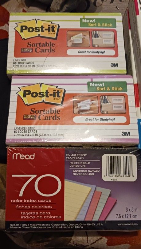 New Post It's And Index Cards