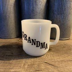 Vintage Glassbake Grandma Milk Glass Coffee Cup